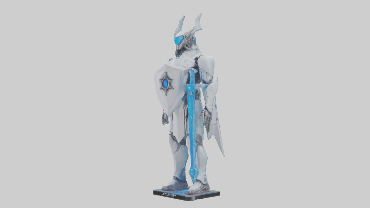3D model NanoTech Guardian statue model VR / AR / low-poly