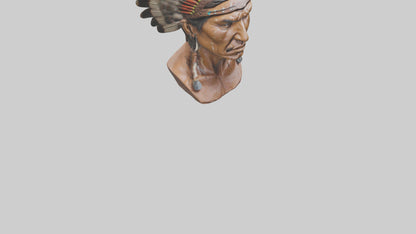 Native Warrior bust model VR / AR / low-poly