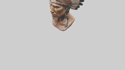 Native Warrior bust model VR / AR / low-poly