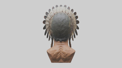 Native Warrior bust model VR / AR / low-poly