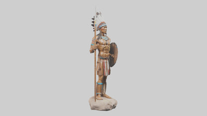 3D model Native Warrior statue model VR / AR / low-poly