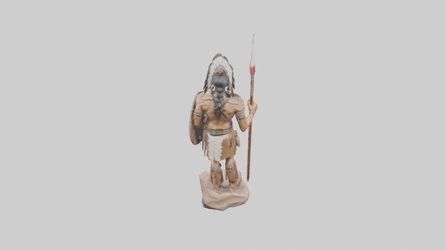 3D model Native Warrior statue model VR / AR / low-poly