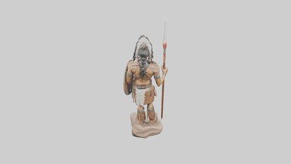 3D model Native Warrior statue model VR / AR / low-poly