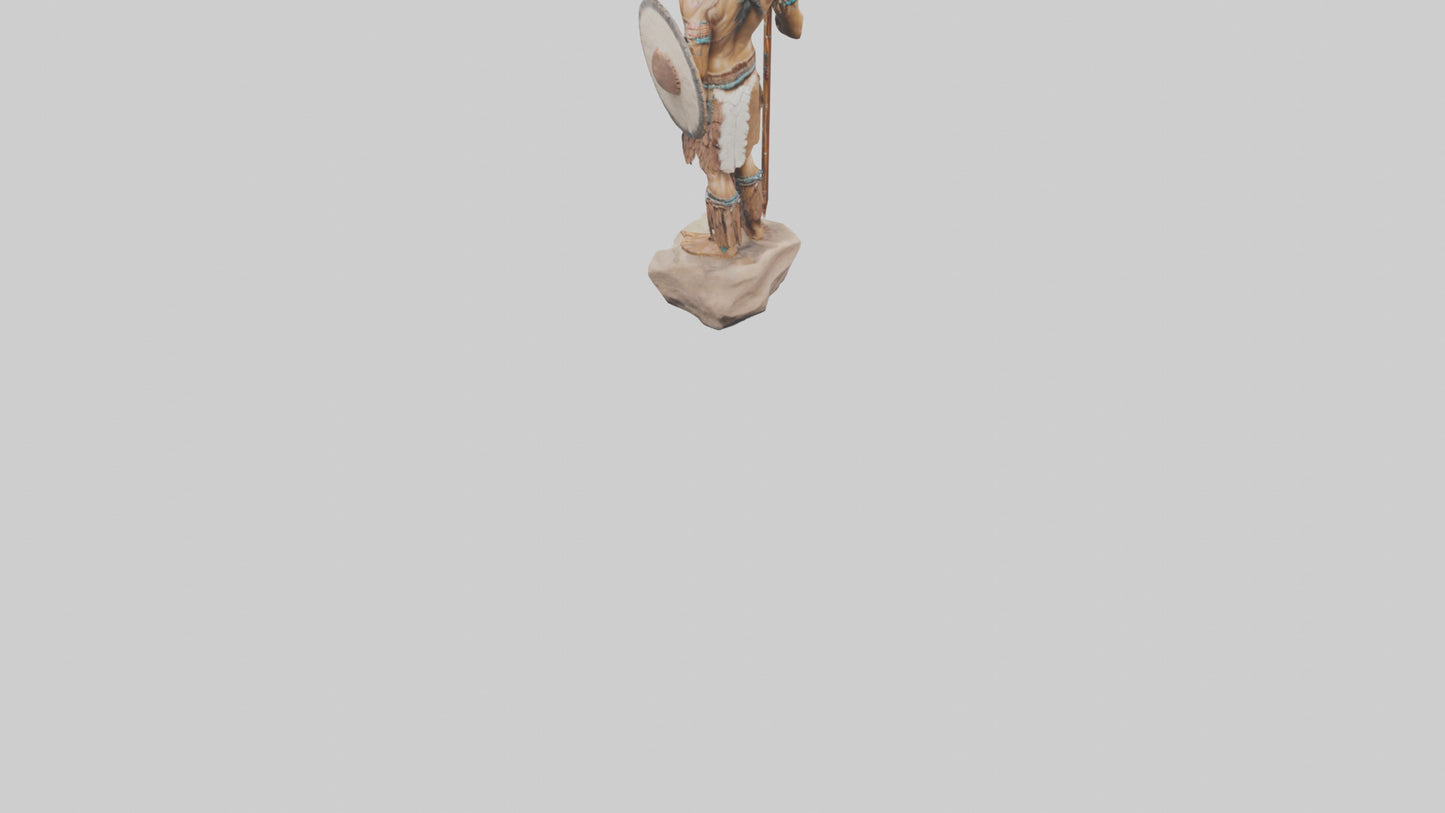 3D model Native Warrior statue model VR / AR / low-poly