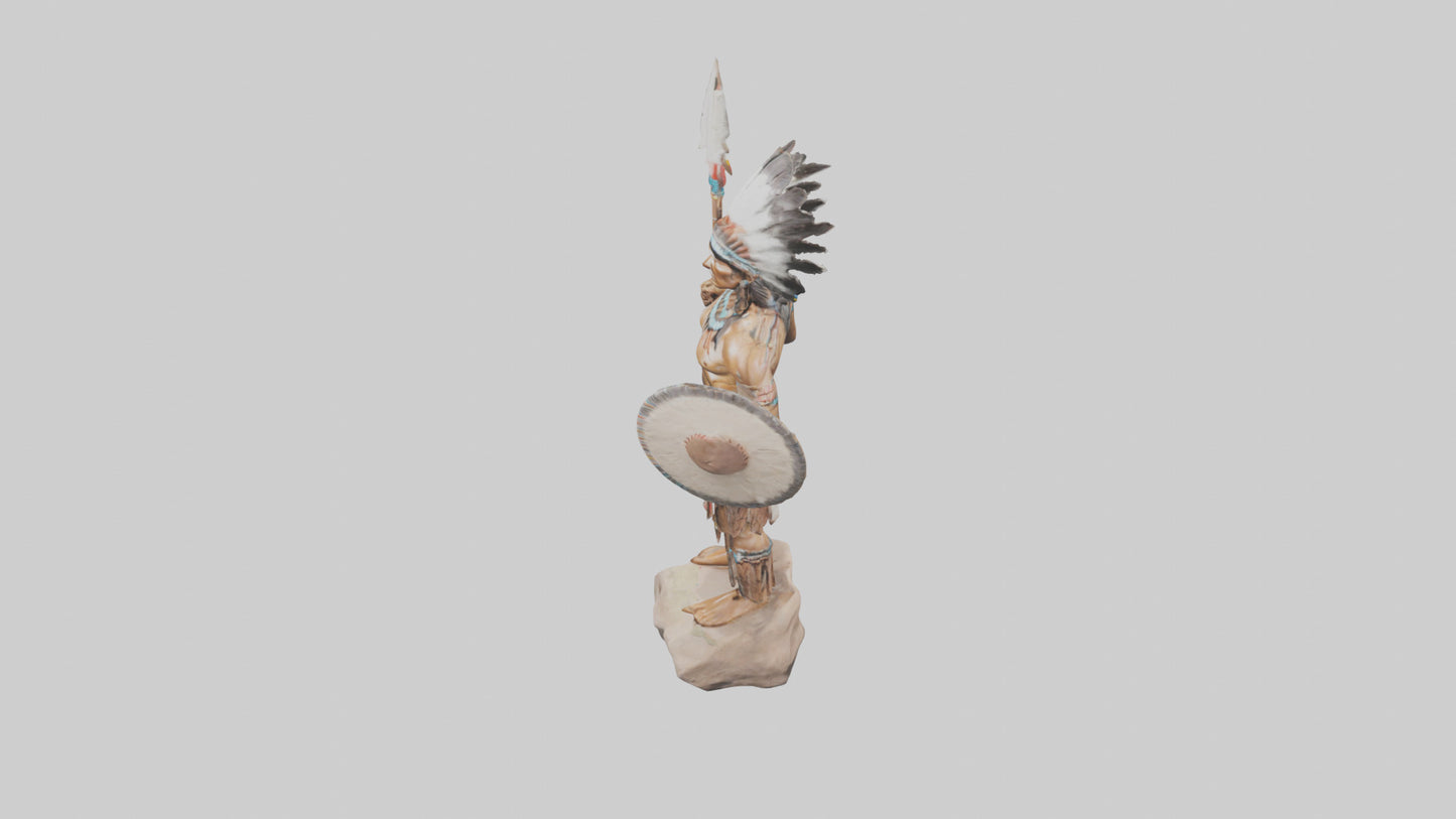 3D model Native Warrior statue model VR / AR / low-poly