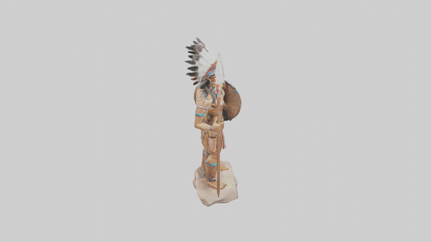 3D model Native Warrior statue model VR / AR / low-poly