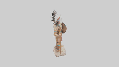 3D model Native Warrior statue model VR / AR / low-poly