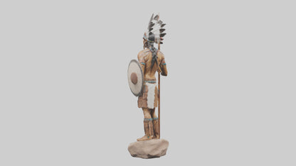 3D model Native Warrior statue model VR / AR / low-poly