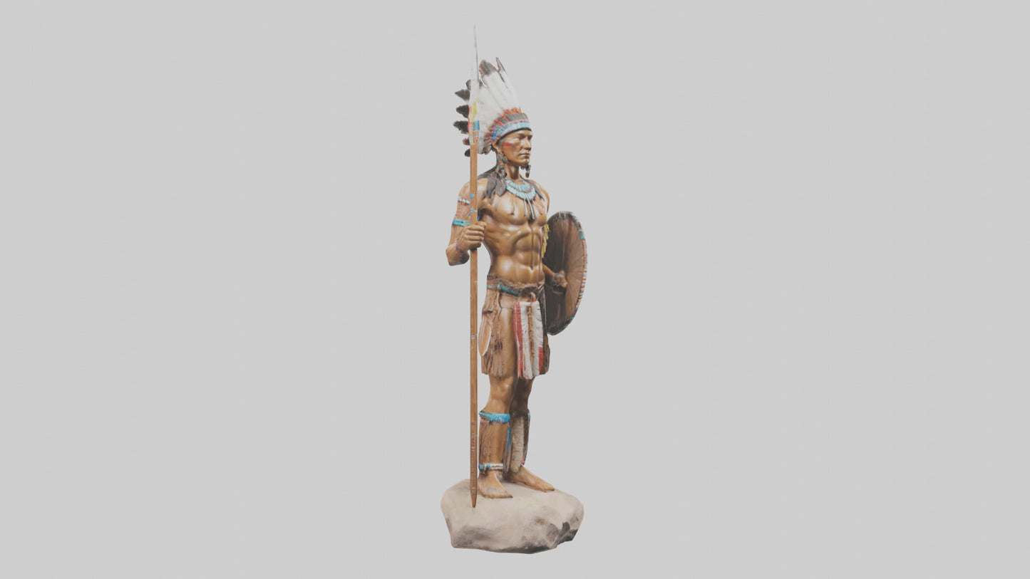3D model Native Warrior statue model VR / AR / low-poly