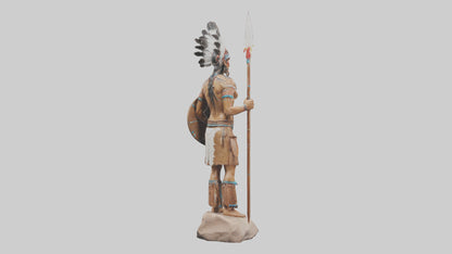 3D model Native Warrior statue model VR / AR / low-poly