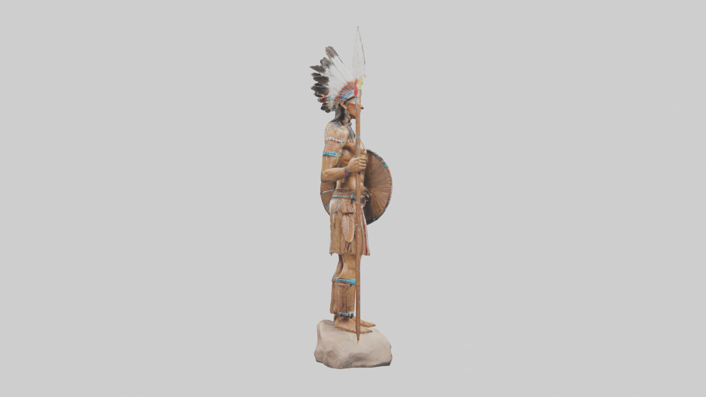 3D model Native Warrior statue model VR / AR / low-poly