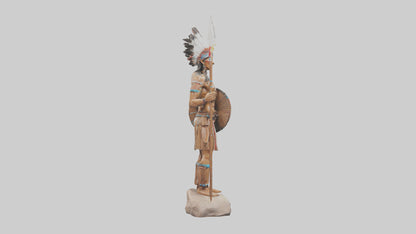 3D model Native Warrior statue model VR / AR / low-poly