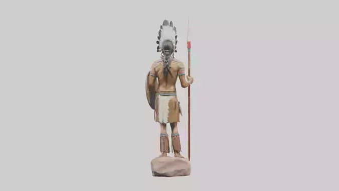 3D model Native Warrior statue model VR / AR / low-poly