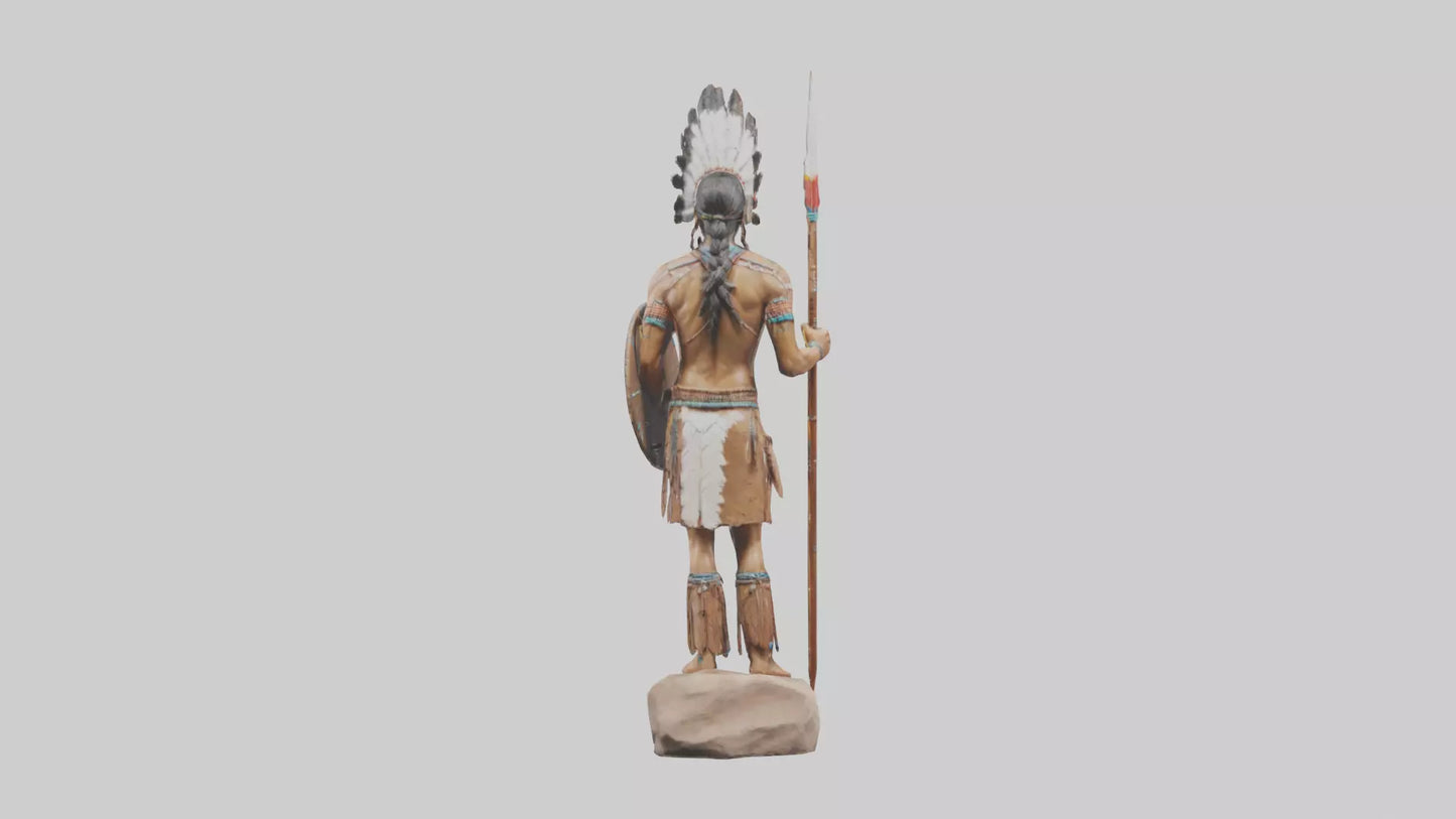 3D model Native Warrior statue model VR / AR / low-poly