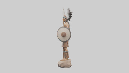 3D model Native Warrior statue model VR / AR / low-poly