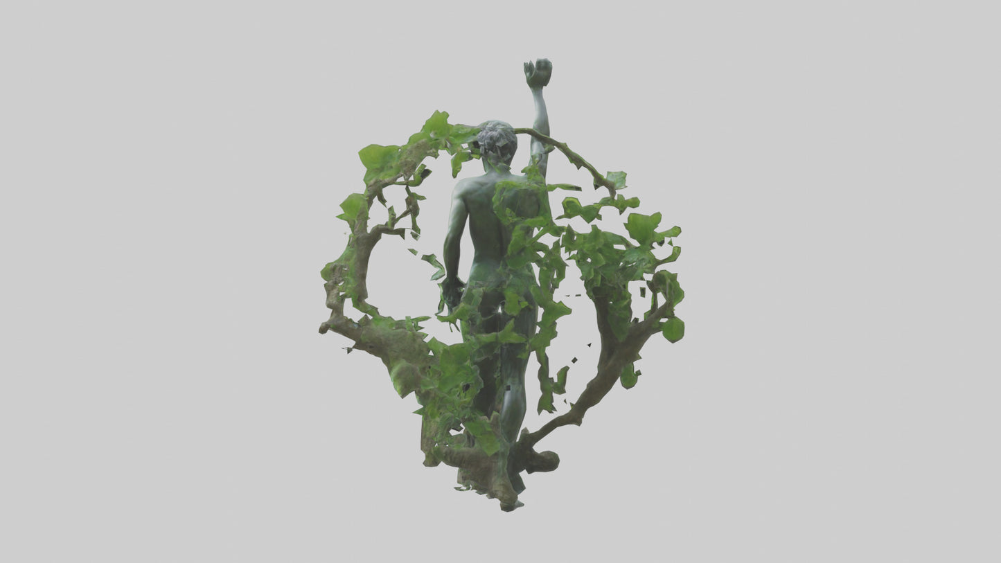 Natura and Man statue VR / AR / low-poly