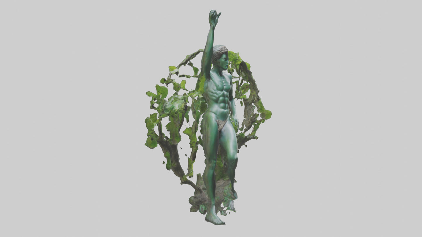 Natura and Man statue VR / AR / low-poly