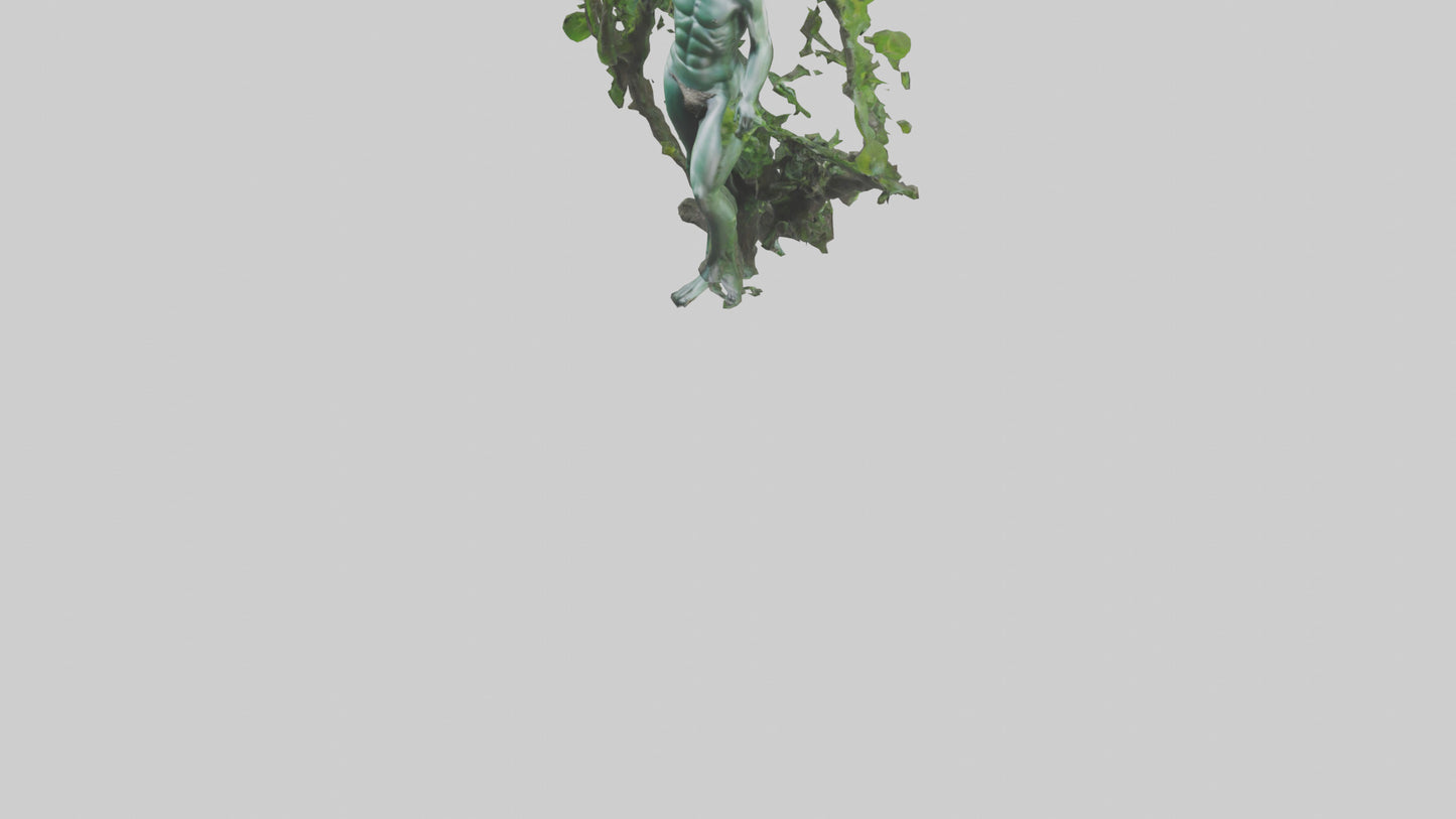 Natura and Man statue VR / AR / low-poly