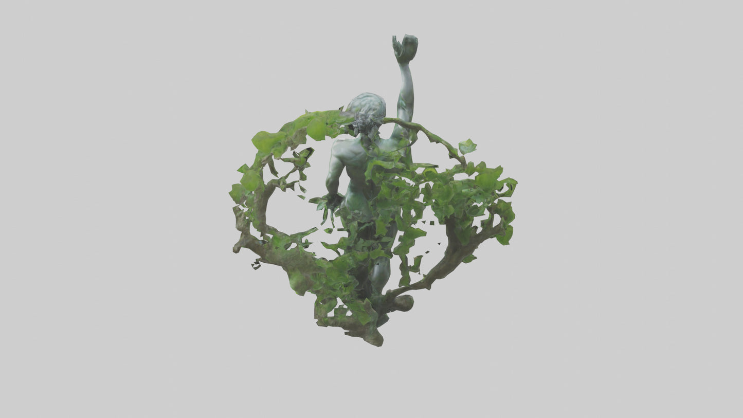 Natura and Man statue VR / AR / low-poly