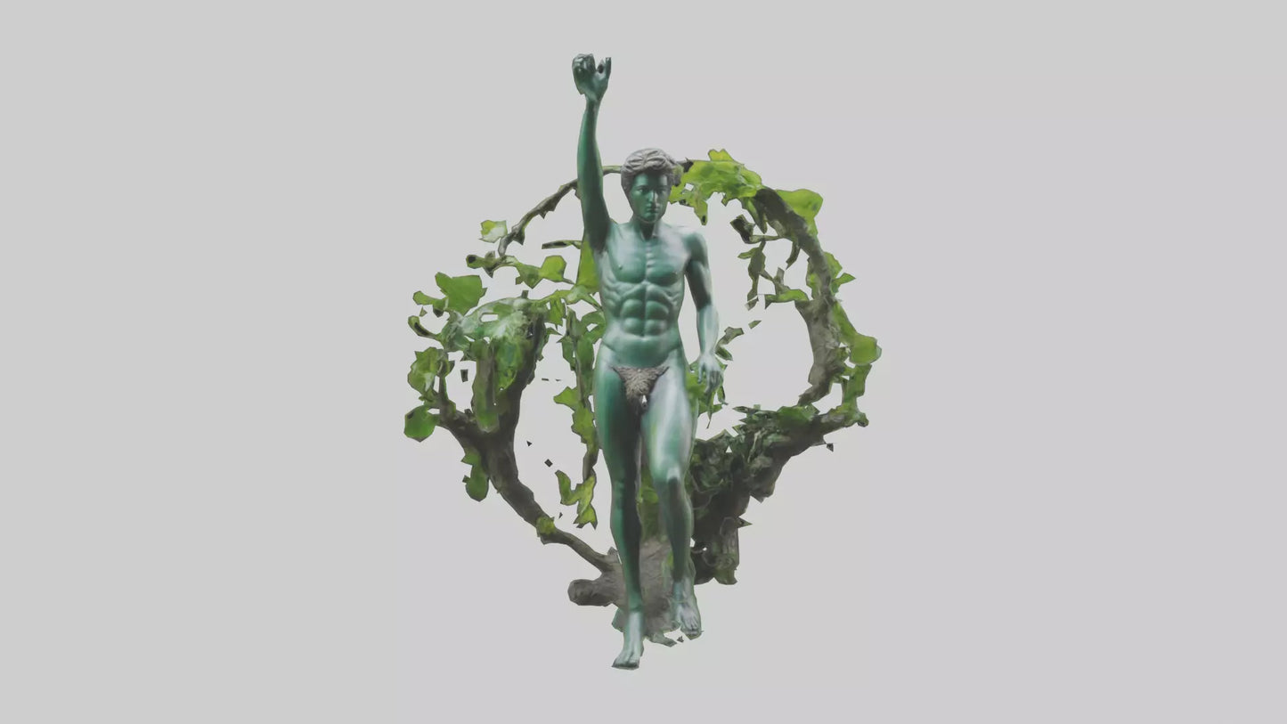Natura and Man statue VR / AR / low-poly