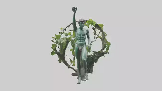 Natura and Man statue VR / AR / low-poly