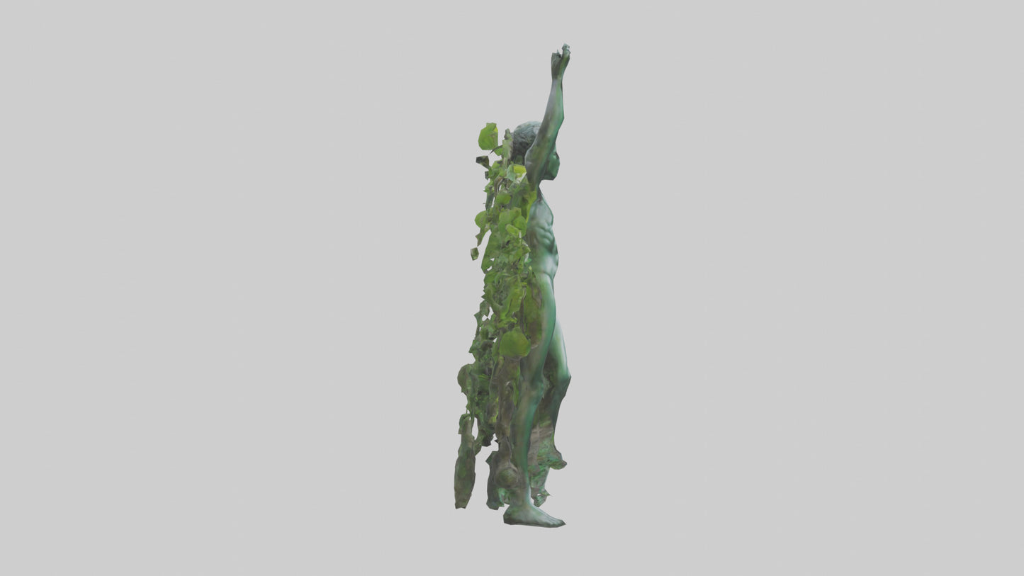 Natura and Man statue VR / AR / low-poly