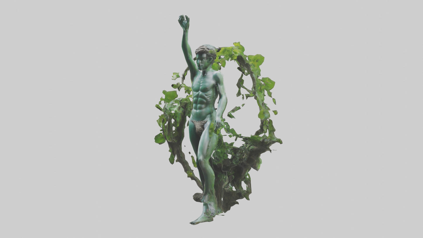Natura and Man statue VR / AR / low-poly