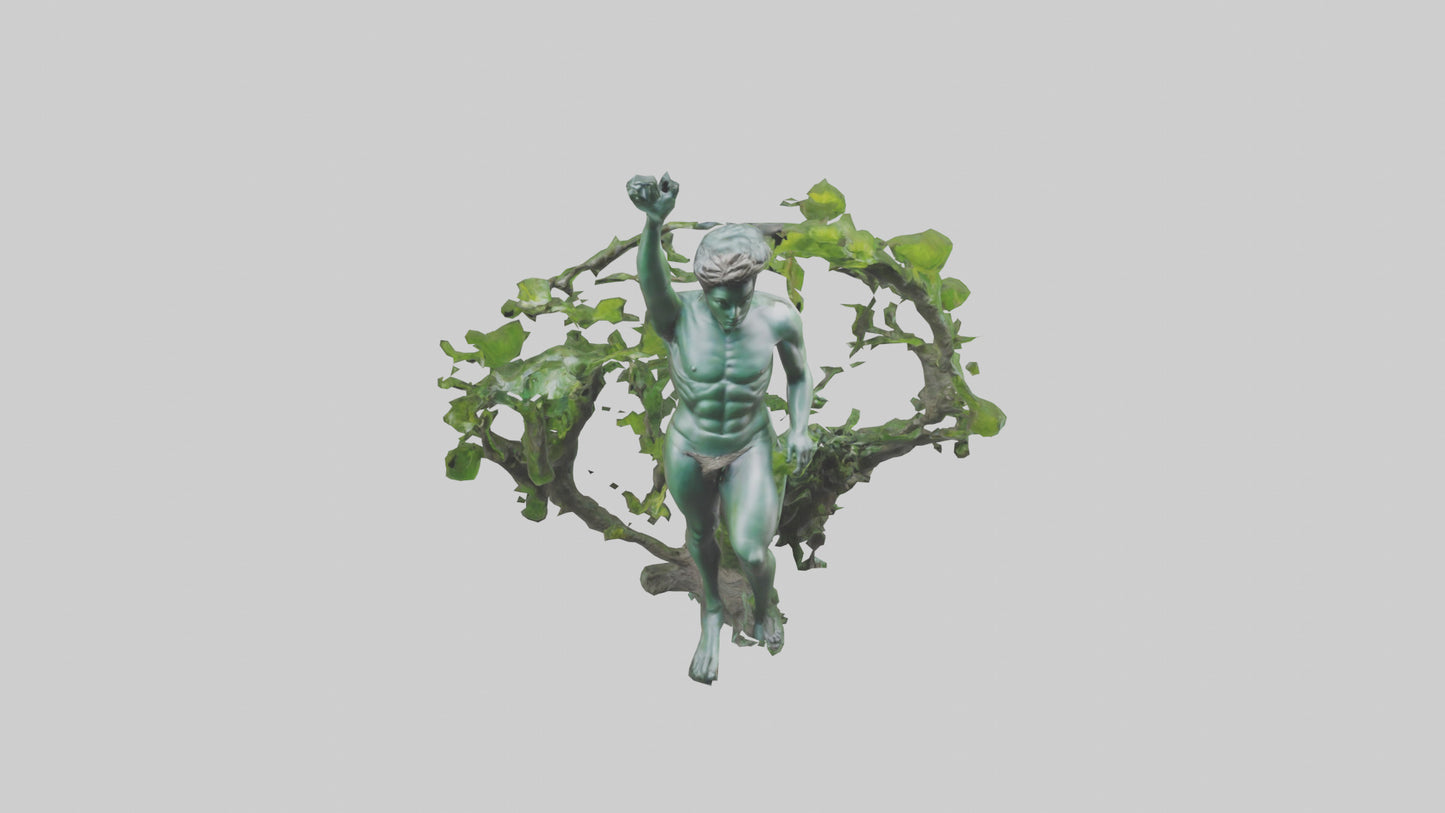 Natura and Man statue VR / AR / low-poly