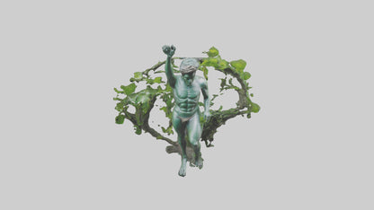 Natura and Man statue VR / AR / low-poly
