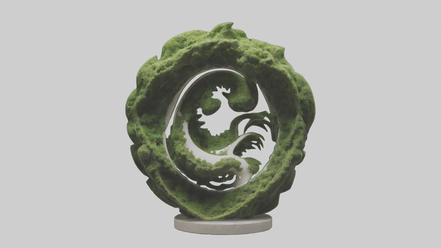 3D model Natural Fractals statue model VR / AR / low-poly