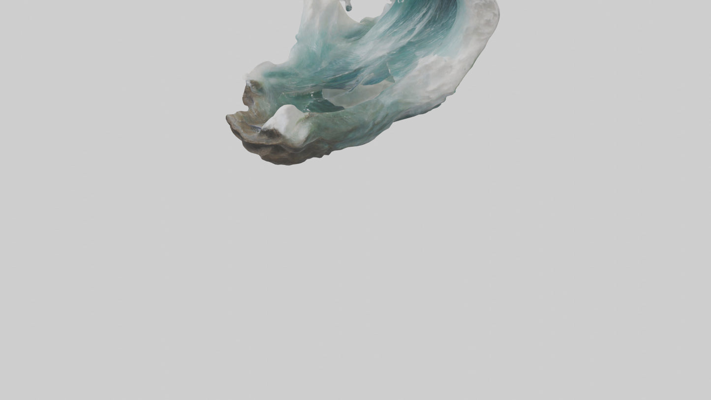 3D model Natural Wave Statue model VR / AR / low-poly