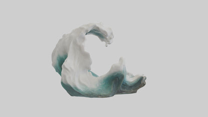 3D model Natural Wave Statue model VR / AR / low-poly