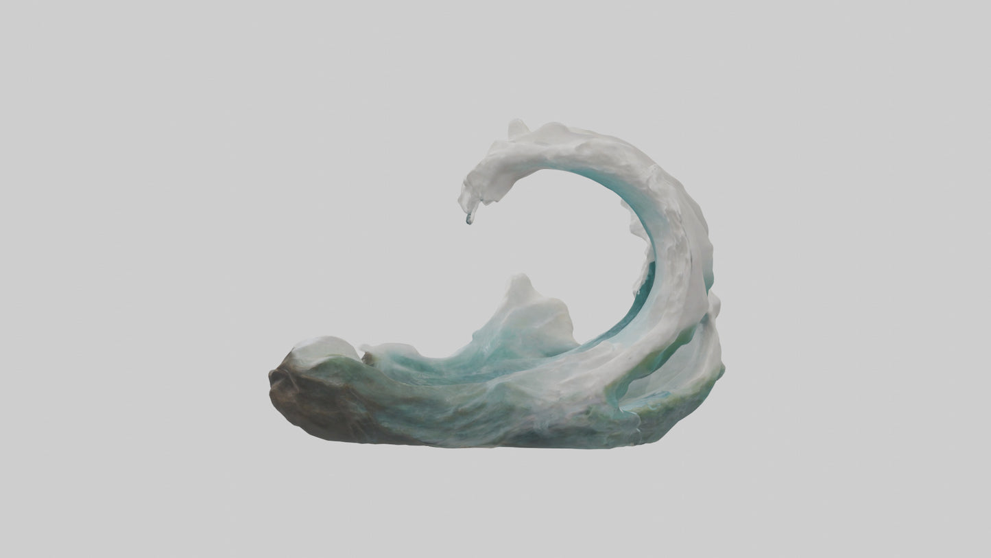 3D model Natural Wave Statue model VR / AR / low-poly