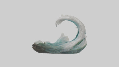 3D model Natural Wave Statue model VR / AR / low-poly