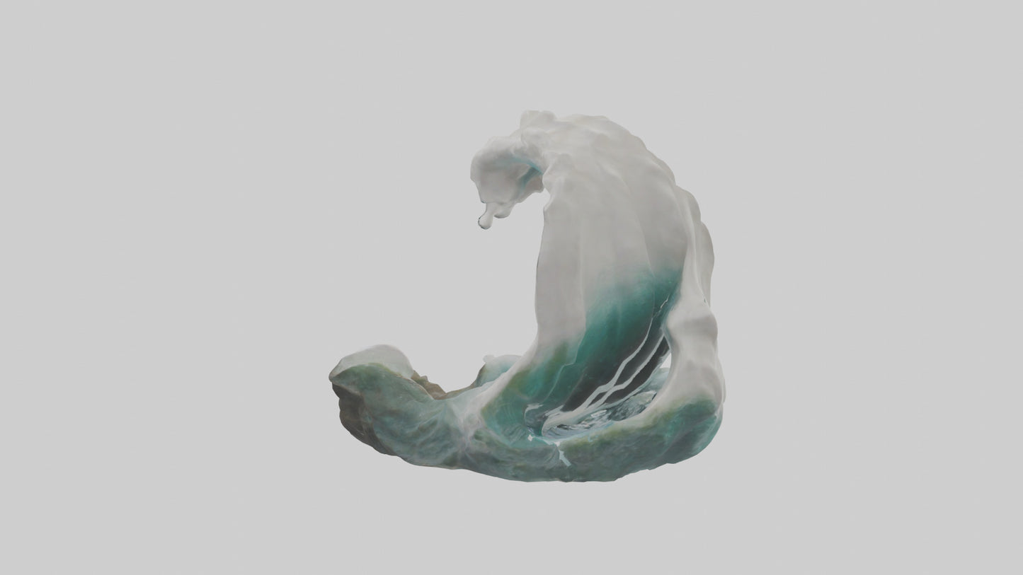 3D model Natural Wave Statue model VR / AR / low-poly