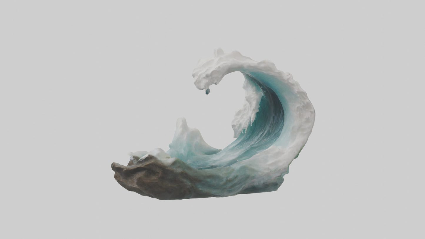 3D model Natural Wave Statue model VR / AR / low-poly