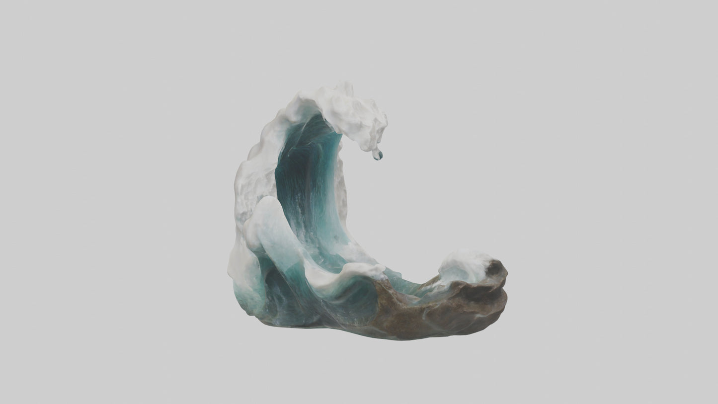 3D model Natural Wave Statue model VR / AR / low-poly