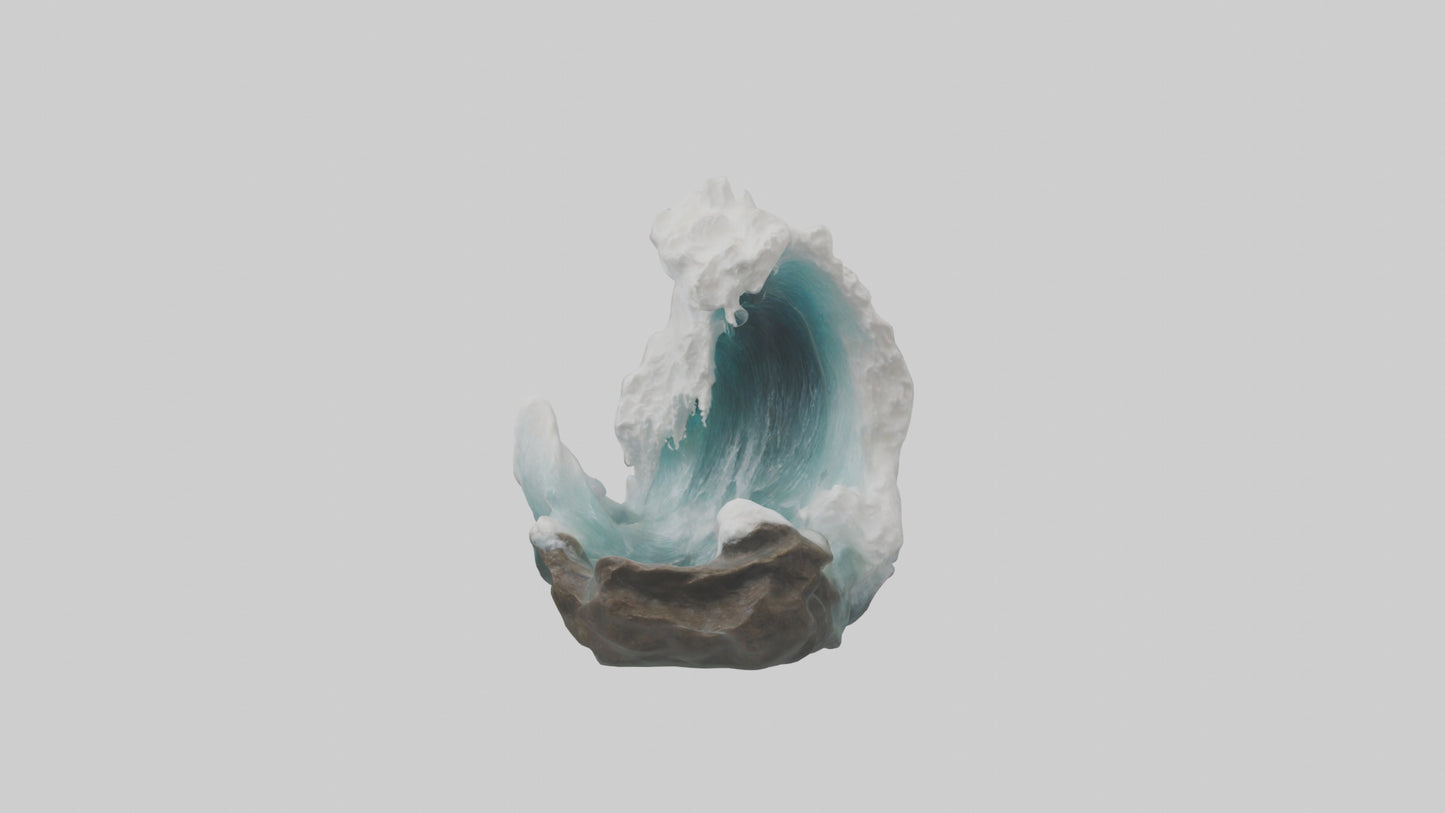3D model Natural Wave Statue model VR / AR / low-poly
