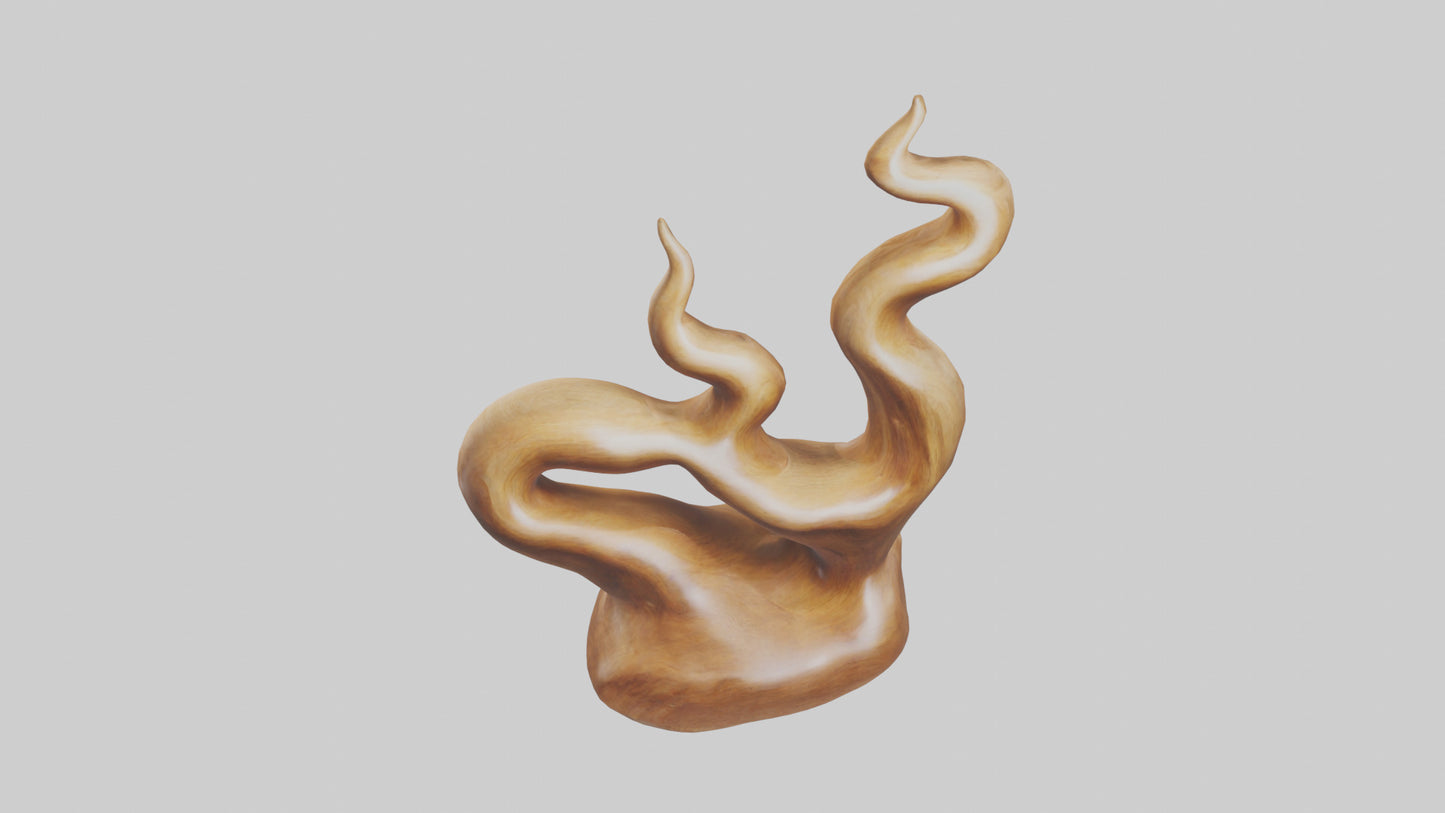 Natural wood sculpture model VR / AR / low-poly