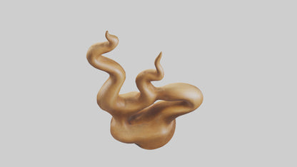 Natural wood sculpture model VR / AR / low-poly