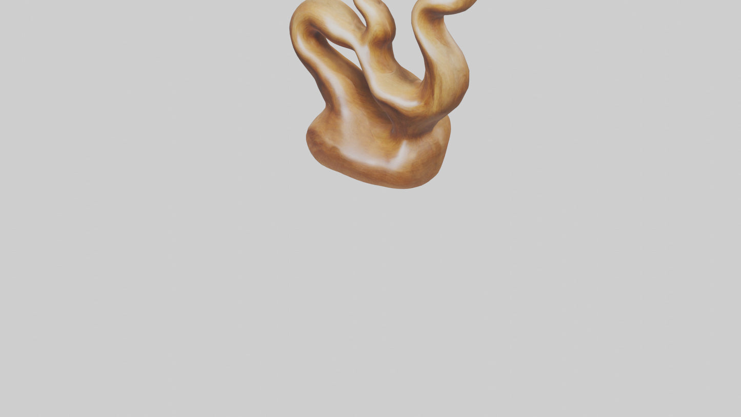 Natural wood sculpture model VR / AR / low-poly