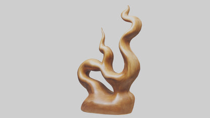 Natural wood sculpture model VR / AR / low-poly