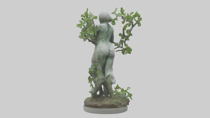 3D model Nature and Humanity Statue model VR / AR / low-poly