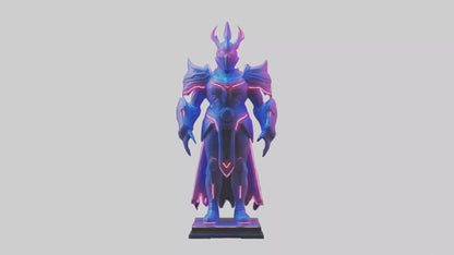 Neon Guardian statue model VR / AR / low-poly