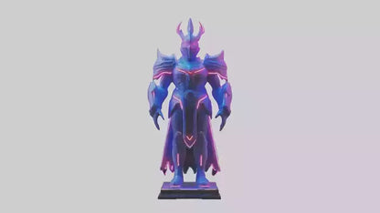 Neon Guardian statue model VR / AR / low-poly