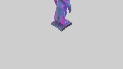 Neon Guardian statue model VR / AR / low-poly