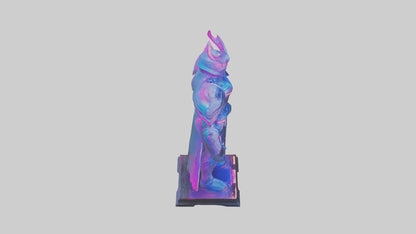 Neon Guardian statue model VR / AR / low-poly