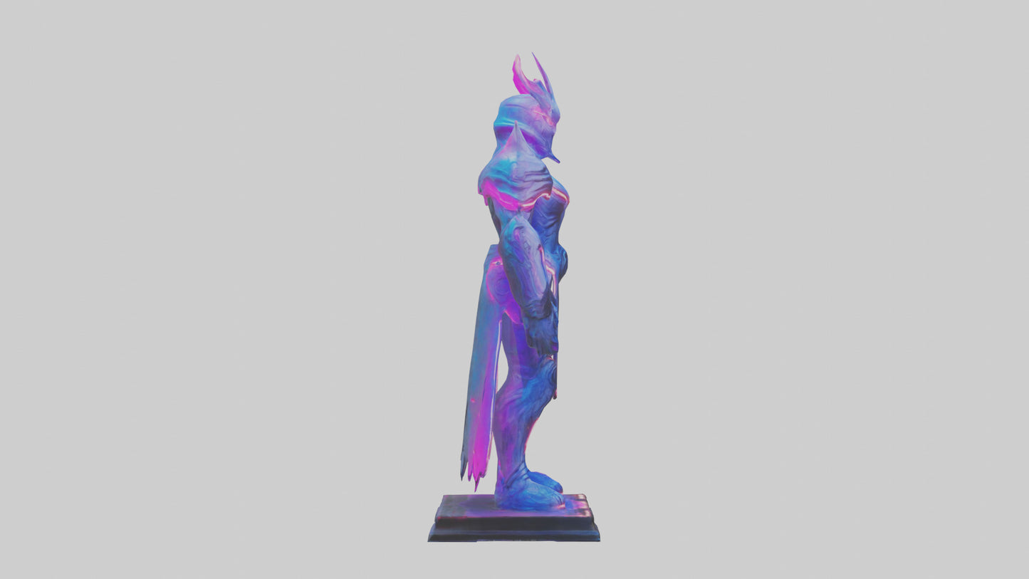 Neon Guardian statue model VR / AR / low-poly