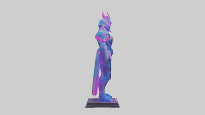 Neon Guardian statue model VR / AR / low-poly