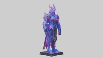 Neon Guardian statue model VR / AR / low-poly